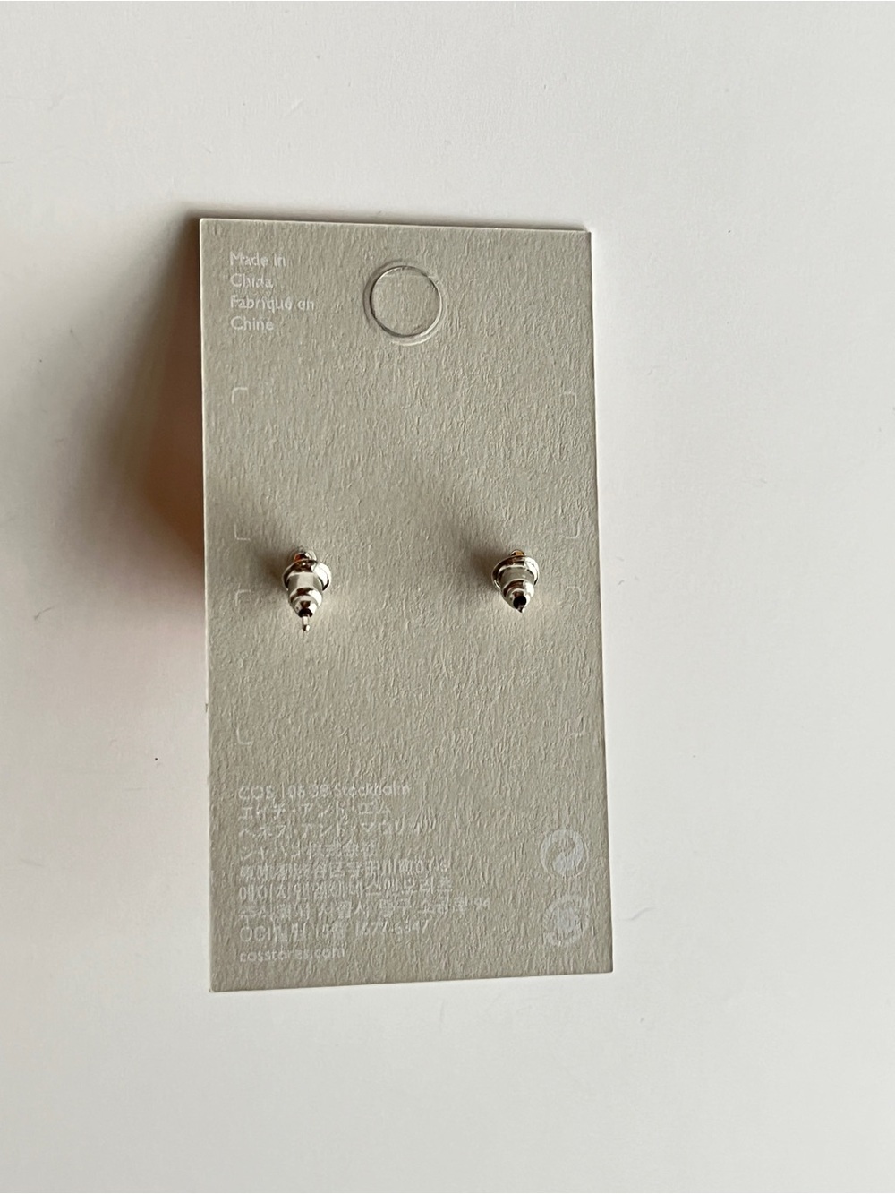 COS Silver Spiral Shell Stud Earrings